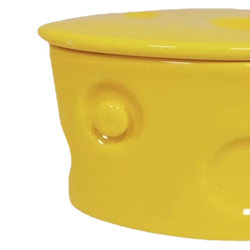 Ceramic Mug Cute Cheese Shape Fashionable Multifunctional Tea Cup with