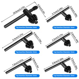Tenbrachian 6 Pcs Drill Chuck Key Set, Replacement Drill Chuck Keys for Drill Chuck Key Wrench Set, Universal Impact Hand Drill Key Press Wrench Chucks, for 4mm 6mm 10mm 13mm 16mm 20mm Drill Chucks