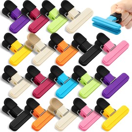 Wonderjune 20 Pcs Chip Bag Clips Plastic Heavy Duty Clips Food Bag Clips Heavy Seal Grip for Food Storage Snack, 3.07 x 2.56 x 1.46 Inch(Multicolor)