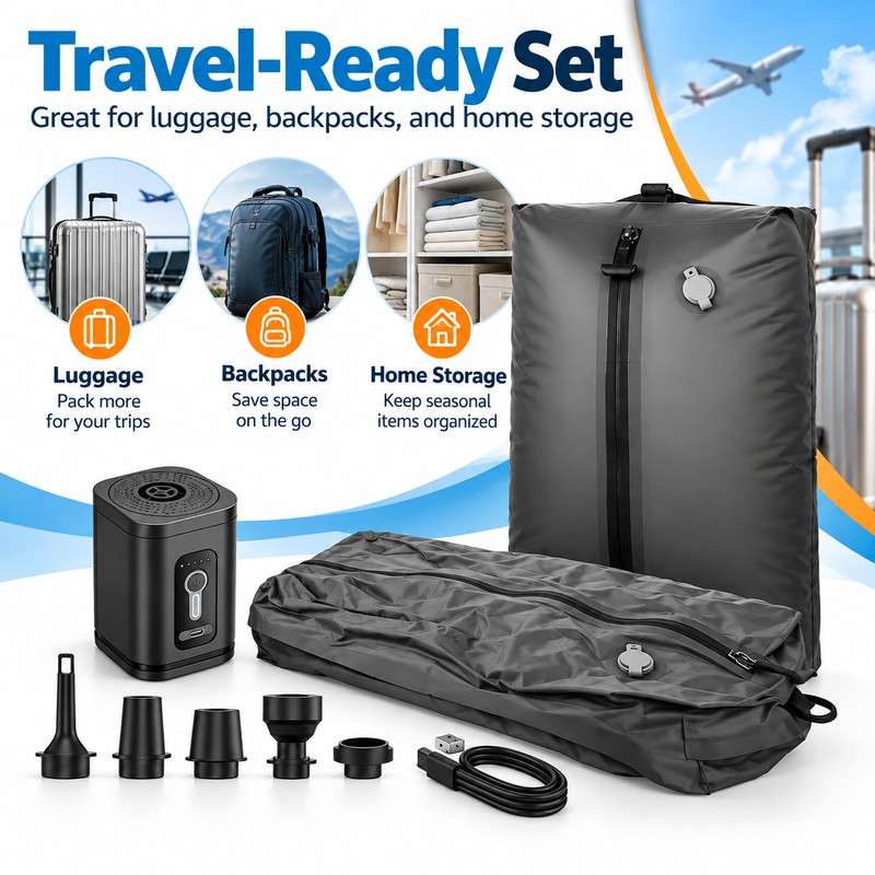 17L Vacuum Compression Storage Bag for Travel – Reusable Waterproof