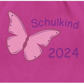 Shirtracer - Gym Bag Backpack - First Day of School & First Day of School Gift - School Child 2024 Butterfly, 1 Fuchsia