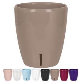 SANTINO Orchid Pot Diameter 15 cm Self-Watering Pot with Wick System and Water Indicator for Indoor Use, Sand, 2 L