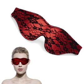 Satin Eye Mask, Soft Comfortable Silk Sleeping Cover Blindfold Tie for Valentine's Day Gift, Sleep Blindfold for Adults Play (Red2)