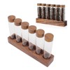 Coffee Bean Storage Tubes with Walnut Wood Stand Lid Glass