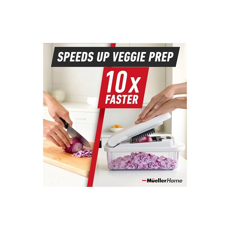 Mueller Original Pro Chopper - Versatile 10-in-1 Vegetable Cutter
