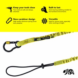 BearTOOLS Security Lanyard with Screw Lock, Aluminum Universal Adjustable Loop End Stop Weight Load 8kg Drop Strength (10) Yellow