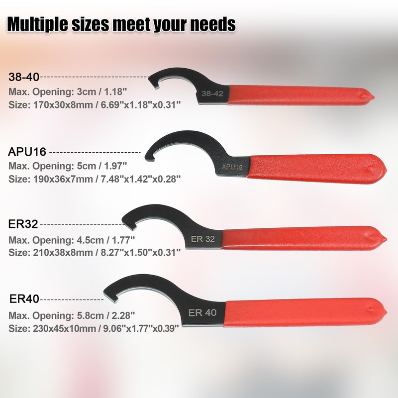 X AUTOHAUX 4pcs Coil Over Wrench Shock Spanner Adjustable C