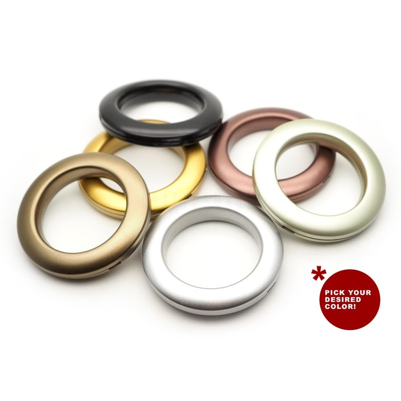 CRAFTMEMORE Curtain Grommets 1-9/16” (40mm) Inner Diameter Plastic Curtain Rings,