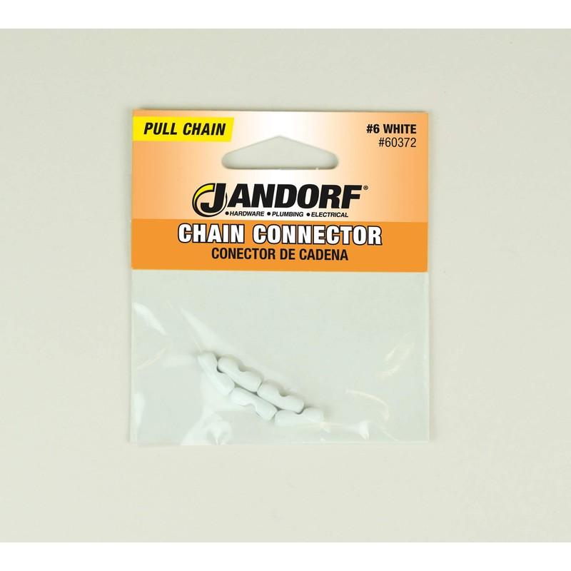 Jandorf Lamp Chain Connector, White Coated Brass, #6, 5-Pk.