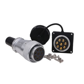 ZBLZGP WS28 8 Pin Connector Female Plug Male Socket Dustproof Heavy Duty Industrial Metal Aviation Circular Power AC Solar Automotive Outdoor 25A