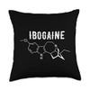 Ibogaine Molecule Funny Throw Pillow