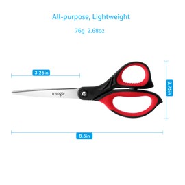 LIVINGO 8.5" Scissors All Purpose, 3 Pack Ultra Sharp Blade Shears, Professional Ergonomic Comfort Grip Scissors for Office School Home Supplies Fabric Sewing DIY Cutting General Use