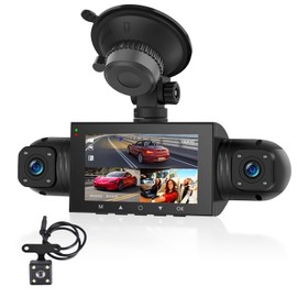 Podofo 360 Degree Dash Cam, HD 1080P Front Camera with Left/Right/Rear Camera, 4-Channel Onboard Car Camera, G-sensor, Motion Detection, Loop Recording Guide, 24-Hour Parking Mode