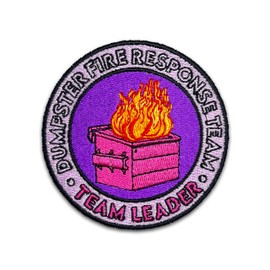 Dumpster Fire Response Team Patch 3 Inches Iron On/Sew On Embroidered Applique Patch for Clothes Backpacks Hats, Funny Dumpster Mental Health DIY Accessories Gifts for Mom Dad Friends Coworkers