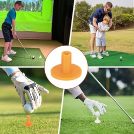 TIXIPEM 1.5IN Rubber Golf Tees [6PCS] - Flexible Stable Ball Holder Use for Home & Outdoor & Indoor Tall Training Driving Range - [Yellow] Hitting Mats