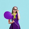 Nuolich Women Costume Accessories Purple Headband Green Scarf Adult Halloween