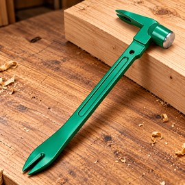 12in Multi-Purpose Claw Hammer Pry Bar Set – All-in-One Nail Puller and Crowbar Tool for Woodworking & Demolition
