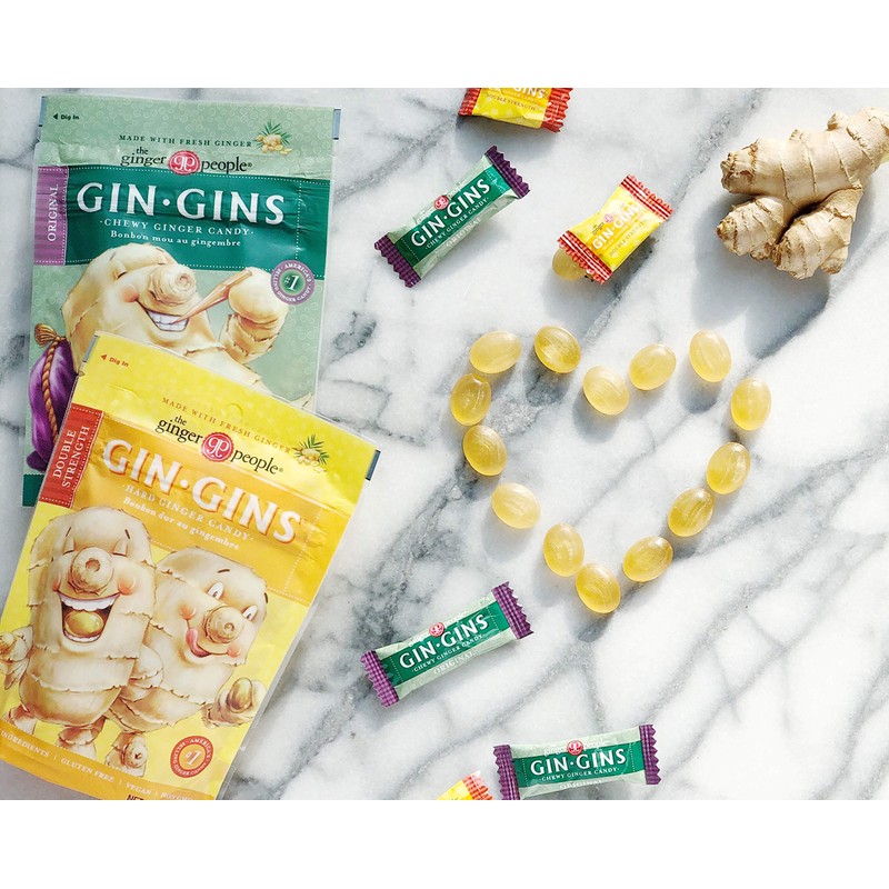 The Ginger People Gin Gins Double Strength Hard Ginger Candy,
