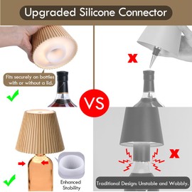 WILIT Wireless Bottle Lamp Shades for Table Lamps, 3 Level Brightness Bar Lights for Home Bar, Rechargeable Cordless Lamp for Bedroom Bar&Restaurant, Modern Wine Bottle Light, Gifts for Women