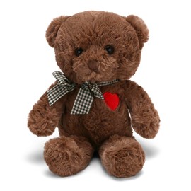 Riuhot Small Teddy Bear with Heart Cute Brown Teddy Bear Stuffed Animal Soft Stuffed Bear Plush Bear Plushie Toys Gifts for Girlfriend Boyfriend Kid…