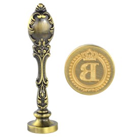 Samyo Wax Sealing Stamp Classic Old-Fashioned Antique Alphabet Initial Letter Creative Romantic Seal Stamp Maker Bronze (B)