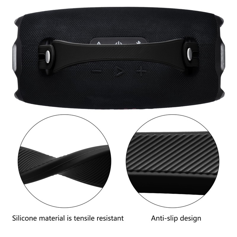 ZLiT 取り外し可能なキャリーシリコンハンドルストラップ JBL Xtreme4 Xtreme3 Xtreme2ポータブルスピーカー用 (ブラック)