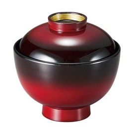 Fukui Craft 37001480 Shosumi Round Bowl, Vermilion Blur, High Base Gold