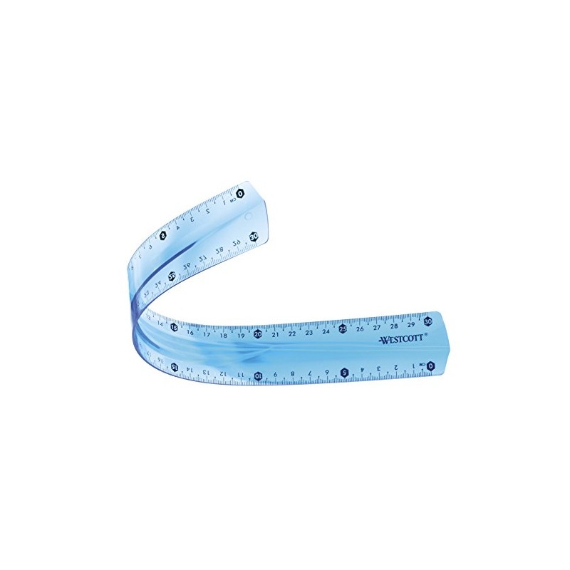 Westcott E-10222 00 30 cm Flexible Ruler - Assorted Colours,red