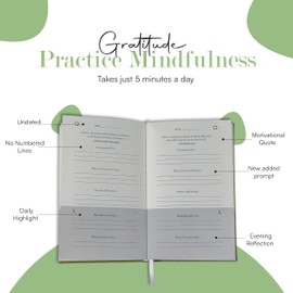 Celchie Gratitude Journal - Daily Journal for Reflection & Mindfulness with Guided Productivity Prompt for Priorities & Tasks - Sage Green