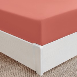 Mellanni Fitted Sheet 180 x 200 cm - Soft, Wrinkle-Free, Elastic All Around - (180 x 200 cm, Coral)
