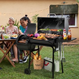 Royal Gourmet CC1830S BBQ Charcoal Grill and Offset Smoker | 823 Square Inch cooking surface, Outdoor for Camping | Black