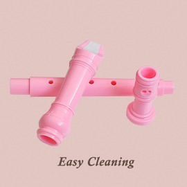 Farcaya Soprano Recorder Instrument for Beginners German Style C Key 8 Hole Descant Music with Clean Rod Storage Case (Light Blue +Pink)