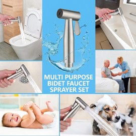 NESTLEAP Handheld Bidet Sprayer for Toilet with Adjustable Water Pressure, 304 Stainless Steel Hose Set, Leak-Proof, Easy Installation for Feminine Hygiene, Baby Cloth Diaper & Bathroom Cleaning