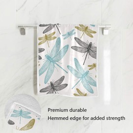 senya Fern Botanical Dragonfly Hand Towel Ultra Soft Luxury Towels for Bathroom 30"x15"