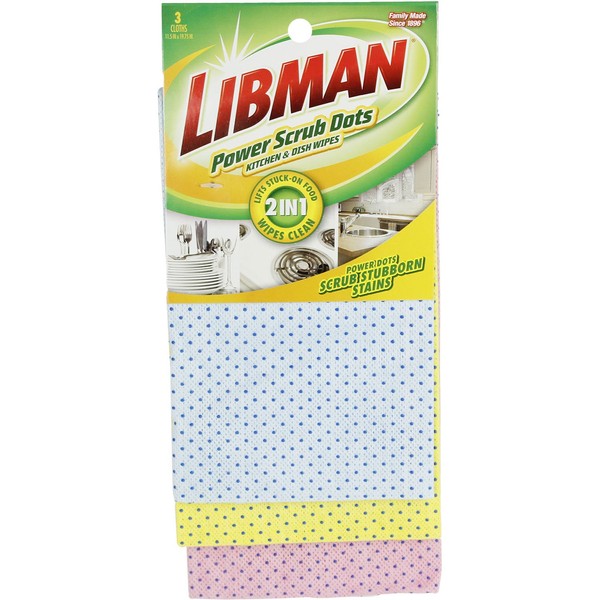 Libman 337 Power Scrub Dots Kitchen and Dish Wipes