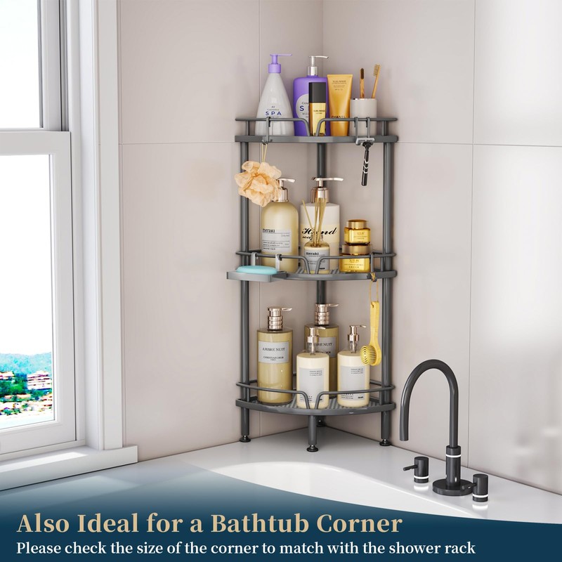 Consumest Corner Shower Caddy Stand - 3 Tier Shower Organizer