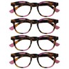 OPULIZE Ava Reading Glasses 4 Pack Flattering Rounded Frame Spring