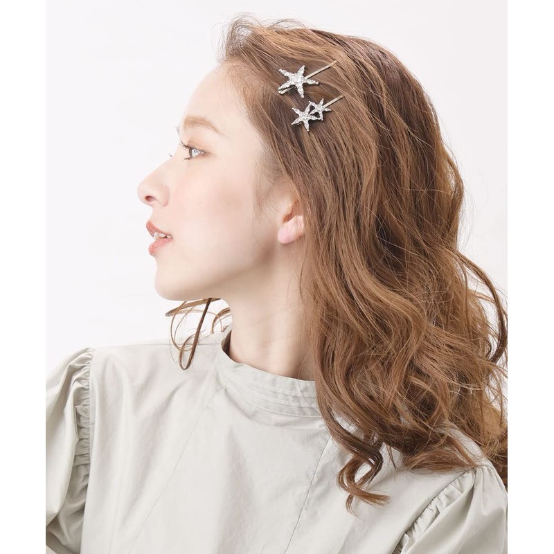VingTAINE H7532-S Bijou Star Hair Pin, Set of 2, Star,