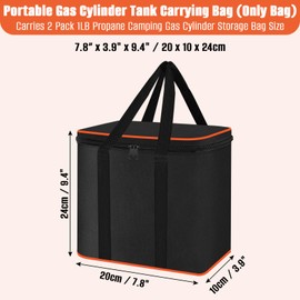 Propane Tank Bag, ​1 lb./ 16 oz Fuel ​Cylinder Carry Bag, Refillable Propane Cylinder Tank Cover,Gas Tank Protective bag, 600D Oxford Fabric,Mini Tank Accessories, for Outdoor Camping,Cooking,Picnic