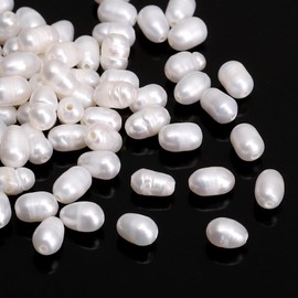 Natural Rice Freshwater Pearl Beads 2-3mm White Loose Pearls, 0.5mm Hole for Jewelry Making 15"