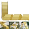 HUIHUANG 1.5 inch Wide Satin Ribbon 50 Yards Gold Double