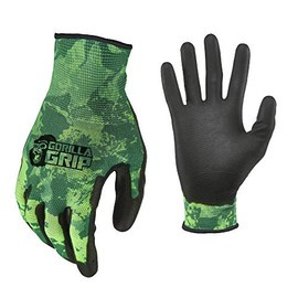 Gorilla Grip Work Gloves with Grip, All Purpose Gloves for Fishing, Outdoor Work, and Automotive Work | Color: Spectre Green | Size: Large