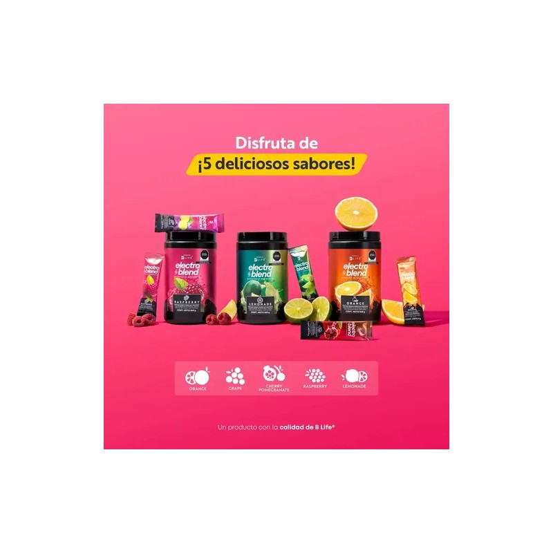 Bebida Hidratante Polvo 360gr Electroblend Life Sabor Raspberry