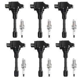 FFFauto Set of 6 Ignition Coil Pack and Iridium Spark Plugs Compatible with V6 3.5L 3.5 2009-2020 Nissan Maxima Murano Altima Pathfinder Quest,Q50 Q70 QX60 EX35 FX35 G25 G35 M35h