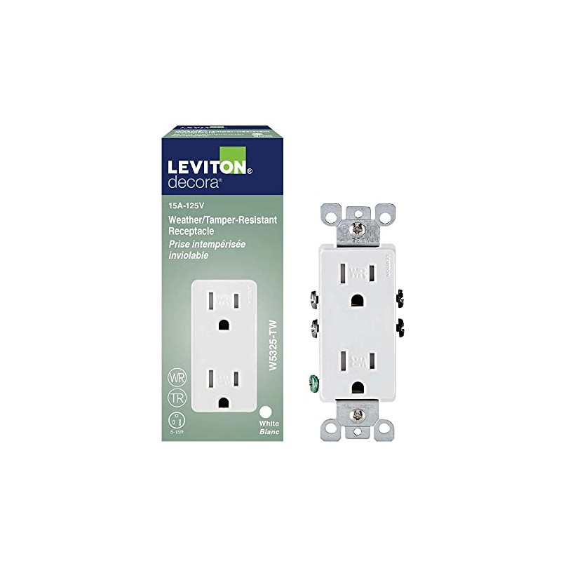 Leviton 15 amps 125 V Duplex White Weather Resistant Outlet