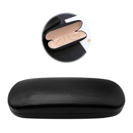 Horktrust Durable Glasses Case Hard Glasses Case for Men and Women with Cleaning Cloth (Black)