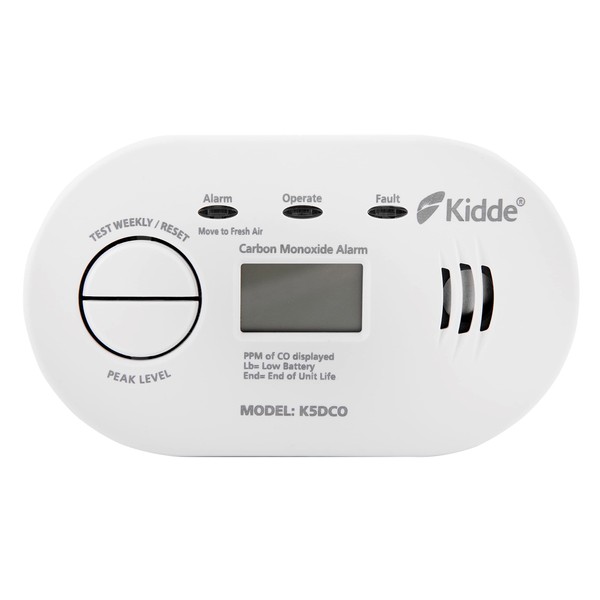 Kidde 5DCO 10 Year Life Digital Display Carbon Monoxide Alarm