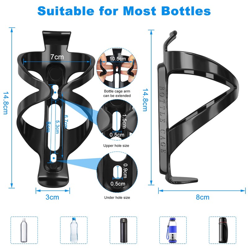 FITTOO Bicycle Water Bottle Cage, Lightweight and Strong Plastic Bike