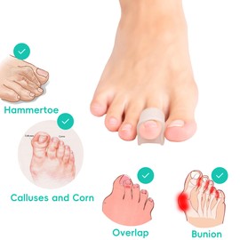 Qvlaitoe Hammer Toe Straightener, Hammertoe Corrector for Women and Men, Toe Cushion, Toe Protector, SML Size, 6 Count, Clear