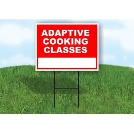 Adaptive Cooking Classes Write On Me Red 18x24 in Single Sided Yard Road Sign w/Stand